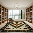 thumbnail image 2 of ODIKA 9'x12' Washable Area Rug Low Pile, Flatwoven, Cabin Border Cowboy Southwestern Mens Decorations Reindeer Lone for Great Room, Indoor Concept, Large Living, 2 of 7