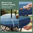 thumbnail image 3 of Round Outdoor Tablecloth with Umbrella Hole and Zipper, Blue Ombre Fitted Table Cover with Elastic Edge for 31-35 Inch, Farmhouse Vintage Wooden Striped Waterproof Patio Tablecoths for Picnic, 3 of 9