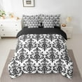 thumbnail image 2 of Erosebridal Boho Damask Bedding Sets King Size, White Black Bedding King Size, Tribal Hippie Mandala Reversible Comforter Sets with Sheets, Microfiber Room Decor, 7 Pieces, 2 of 6