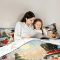 thumbnail image 5 of jejeloiu Happy New Year Queen Comforter Set,White Festival Snowmen Bedding Sets,Christmas Tree Bedding Comforter Set For Child,Super Cozy Room Decoration Reversible,3pcs, 5 of 8