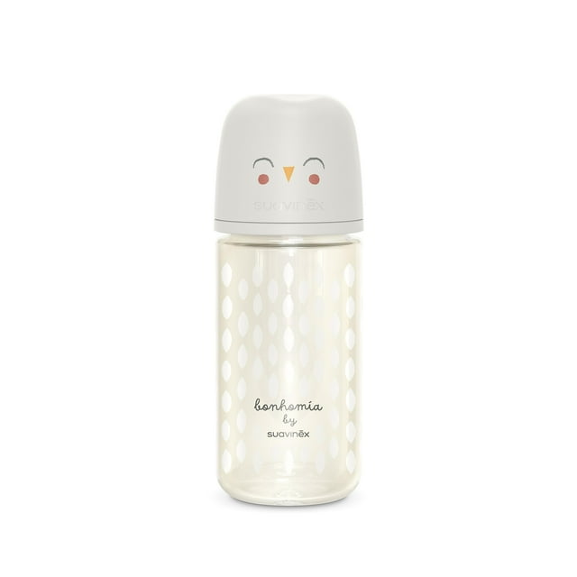 Biberón de Vidrio Suavinex Bonhomia 240ml Beige, Anti-Cólico