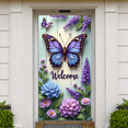 thumbnail image 5 of Colorful Welcome Banner Floral Floral Display Butterfly Design Purple Blue Garden Background for Home Decoration Garden Party Welcome Event, 5 of 9
