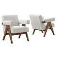 thumbnail image 2 of Modway Lyra Boucle Fabric Armchair - Set of 2 in Ivory, 2 of 9