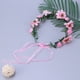 thumbnail image 3 of EeaseMX Diadema floral bohemia estilo hawaiano, guirnalda de simulación, corona de flores para la frente, diadema para playa, tocado para festivales, bodas, fiestas y vacaciones (rosa), 3 of 7