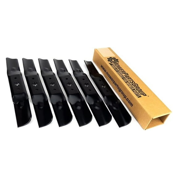 Mower Blades Set of 6 - Compatible with Cub Cadet 742-05052A, 942-05052A, 742-05056A - 54" RZT XT1-2 Series Zero Turn Tractor Blades