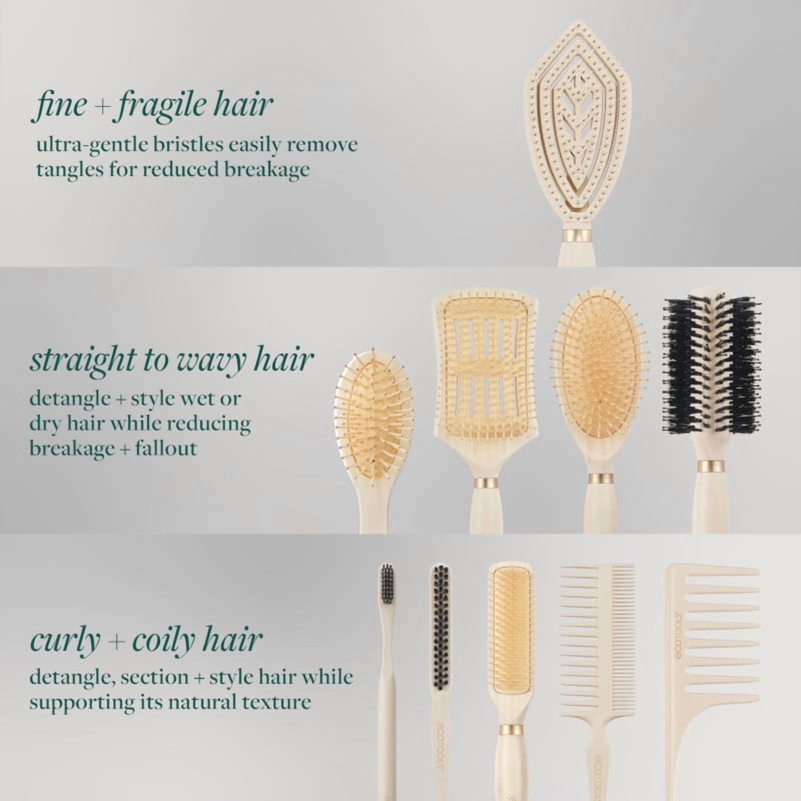 EcoTools Mini Travel Detangler Brush for All Hair Types