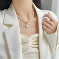 thumbnail image 4 of Jumpingount Collar con colgante de corazón para mujer, cadenas de clavícula, decoración geométrica para el cuello, joyería ajustable para mujer, Ropa, zapatos y accesorios Miscelánea Jumpingount AP015291-00, 4 of 6