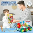 thumbnail image 3 of Zacro Transparent Electric Gear Train Toy, 360 Rotating Toy Train with Flashing Lights and Music, Bump and Go Train Toys for Toddler Boys Girls, 3 of 9