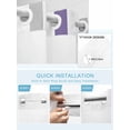 thumbnail image 5 of No Hook Shower Curtains with Snap-in Liner Set, Purple Grey Striped Waterproof Hotel Style Bathroom Shower Curtain, Minimalist Farmhouse Stripe Breathable Mesh Top Window Bath Curtains 60''x72'', 5 of 6