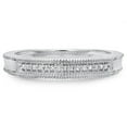 thumbnail image 3 of 0.20 CT 14K Gold Round Diamond Vintage Anniversary Wedding Millgrain Stackable Band, 3 of 4