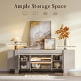 thumbnail image 3 of KeyWhat Modern TV Stand for TVs Up to 80", Storage Cabinet, 6 Compartments, Hidden Handles, 3 of 8