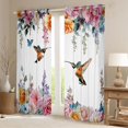 thumbnail image 2 of Castle Fairy Animal Hummingbird Butterfly Curtains Pack of 2 (42x84 Each) for Children Teens Adults,Floral Flowers Blossoms Curtains Blackout,Spring Garden Bedroom Curtains,Microfiber Bedroom Decor, 2 of 6