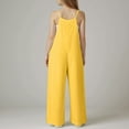 thumbnail image 4 of CAICJ98 Girls Casual Jumpsuits Spaghetti Strap Sleeveless Loose Romper for Girls Long Pants with Pockets Kids Clothes Yellow,140, 4 of 7
