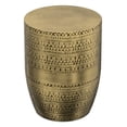 thumbnail image 3 of Simpli Home Johnsen 15 inch Wide Tribal Pattern Metal Accent Table in Antique Gold Iron, Assembled, 3 of 7