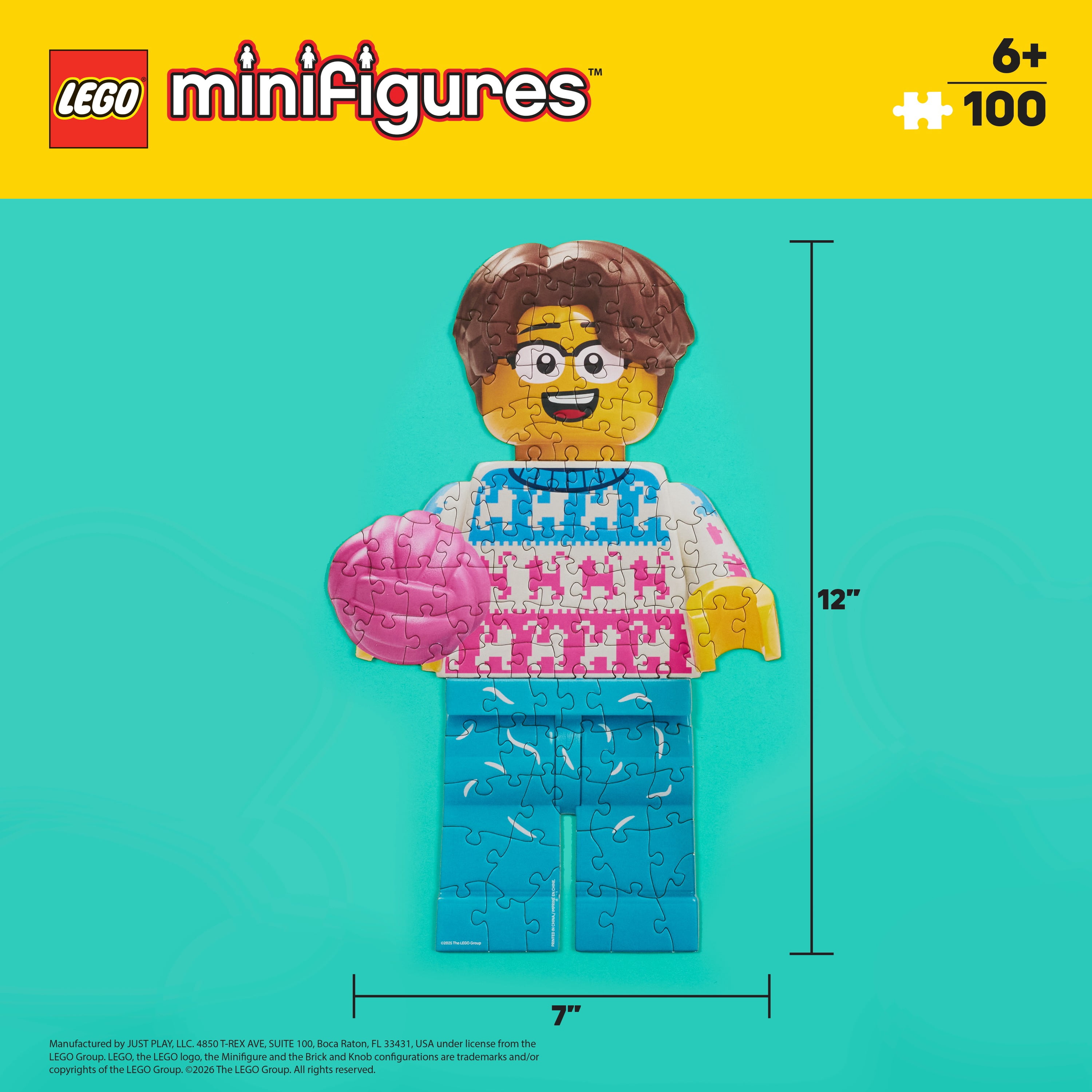 LEGO® Minifigures Blind Puzzle, 100 Pieces, 1 Puzzle Per Package, 6 to Collect, Build and Swap Shaped Minifigure Puzzle