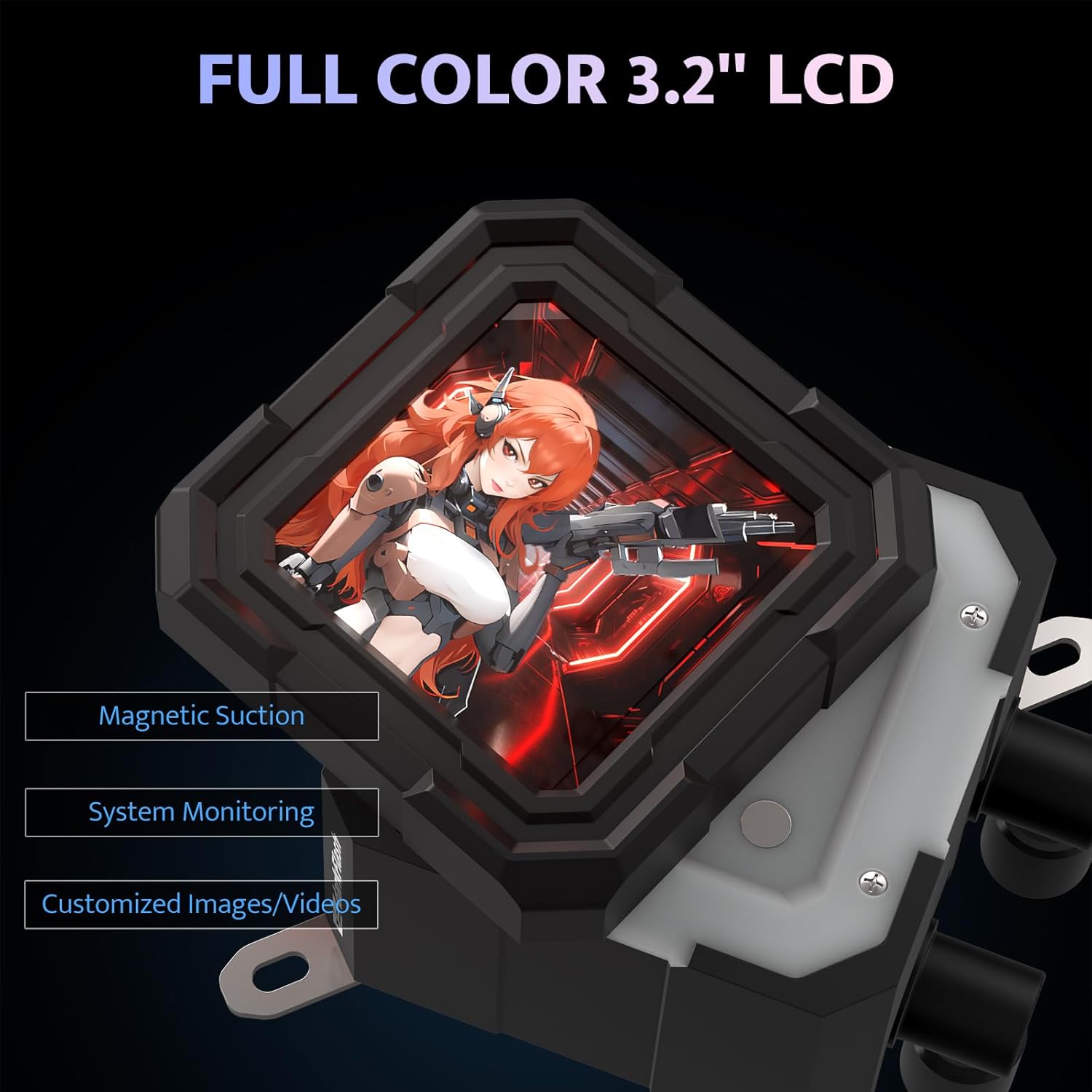 darkFlash DF-DV360S-BK Liquid CPU Cooler LCD Screen ARGB PWM Radiator Aio Compatible w/Intel 1851/1700, AMD AM4/AM5 Black