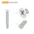 thumbnail image 4 of Tornillos autorroscantes Uxcell #8 x 1-1/4" blancos, paquete de 100, tornillos de cabeza plana Phillips para metal a madera, 4 of 5