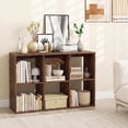 thumbnail image 2 of Costway 6-Cube Bookshelf, Modern Cubby Bookcase with Back Guardrail & Anti-tipping Kits Brown, 2 of 10