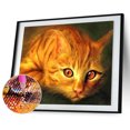 thumbnail image 2 of (20x30 CM) (DW-194) diamante completo amarillo gato Animal serie diamante cuadrado resina diamante pintura DW06034 Tmvgtek Oficina Multiescena Multifunción, 2 of 9