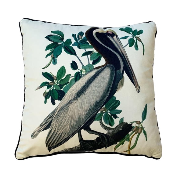 John James Audubon Brown Pelican Filled Cushion