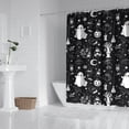 thumbnail image 2 of Black and White Halloween Elements Pattern Shower Curtain 72"x72" ,Bathroom Decorative Shower Curtains Set with 12 Hooks,Modern Waterproof Washable Shower Curtain, 2 of 6