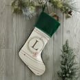 thumbnail image 2 of Personalization Mall Holiday Wreath Initial Christmas Stocking, Green, 2 of 4