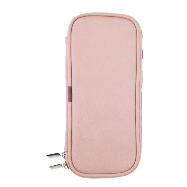 FELTECHELECTR Bolsa de PU para brochas de maquillaje, organizador de herramientas cosméticas, estuche para brochas de maquillaje para mujer (rosa)