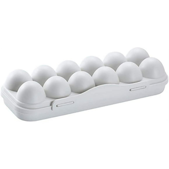 Paniers à œufs, boîte à œufs en plastique, boîte de rangement avec boîte à œufs, pour camping, pique-nique, cuisine, stockage de nourriture, boîte à œufs de (boîte de 12 œufs, gris)