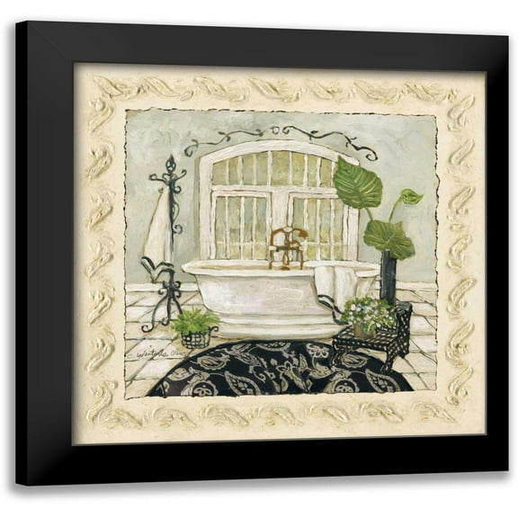Olson, Charlene 12x12 Black Modern Framed Museum Art Print Titled - Serenity Bath II