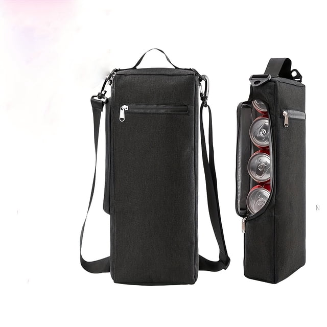 Golf Cooler Bag, Accessories for Men, Small Soft Cooler Holds 6 Pack of Cans or Two Wine Bottles, Sports Bag Black