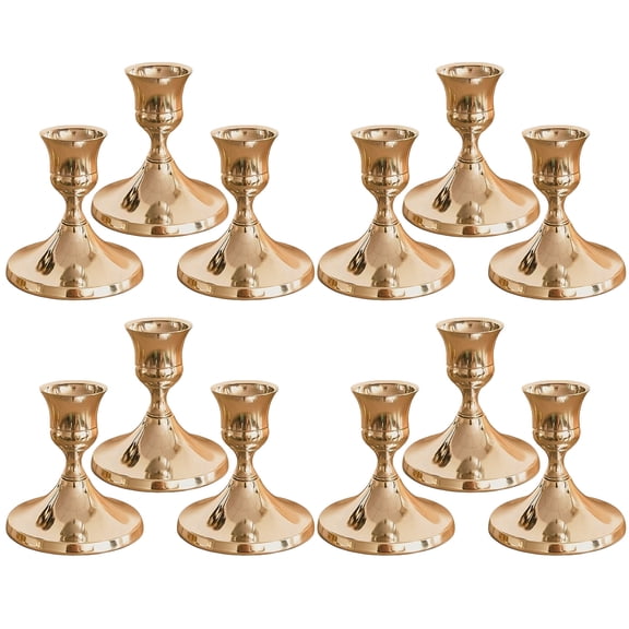 GIRACOA 12 PCS Taper Candle Holders, Vintage Metal Candlestick Holders for Table Centerpiece, Wedding Reception, Festive Christmas Mantel Decoration or Home Decor