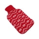 thumbnail image 4 of Botella de agua caliente de goma grande de 1 litro, cubierta tejida, bolsa de agua caliente para aliviar el dolor, calentar el cuerpo, copo de nieve rojo, 4 of 12