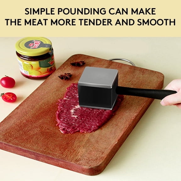 Gorilla Grip Double-Sided Meat Tenderizer Tool, Heavy Duty Kitchen Mallet, Spiked Side Tenderizes, Smooth Flattens Steak, Pound Beef, Maximize Food Flavor, Comfortable Handle, Commercial Grade, Black
