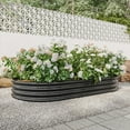 thumbnail image 7 of 7.4x3.5x1ft Outdoor Metal Raised Garden Bed,Backyard Oval Metal Raised Bed for Plants,Vegetables,Flowers,Black, 7 of 7