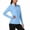 Blue, variant on Fnooota Womens Sun Protection Shirts with Zipper, Summer Outdoor Stand-up Collar Long Sleeve Rash Guard Shirts Gray Size S-2XL