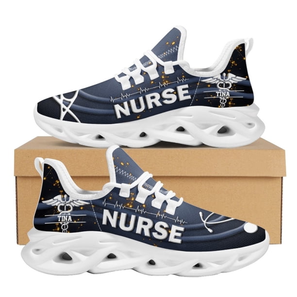 Zapatos de enfermera de moda con patrón de paramédico EMT EMS para mujer, zapatillas deportivas para correr, zapatos de malla para mujer, zapatos planos casuales