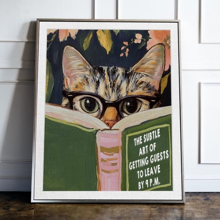 Hilarious Cat Bathroom Wall Art Print - Perfect Reading Gift For Book Lovers & Home Decor
