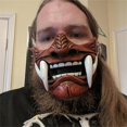thumbnail image 4 of Maojin Halloween Decoration Japanese Hannya Mask De-mon Oni Sam-urai NOH Kabuki Prajna Devil Half Face Mask Cosplay, 4 of 5