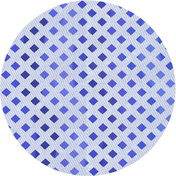 Ahgly Company Indoor Round Patterned Lavender Blue Area Rugs, 8' Round