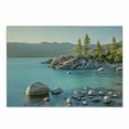 thumbnail image 1 of Lake Cutting Board, Pastoral Spring Time Scenery in Provincial Countryside Lake Beach Shallow Water Theme, Decorative Tempered Glass Cutting and Serving Board, Small Size, Blue Grey, by Ambesonne, 1 of 1