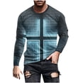 thumbnail image 2 of Blusas y camisas de manga larga con cuello redondo para hombre, blusas casuales de manga larga con cuello redondo, blusas estampadas, blusas de poliéster para hombre, 2 of 5