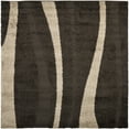thumbnail image 7 of SAFAVIEH Florida Ellen Abstract Shag Area Rug, Dark Brown/Beige, 5' x 5' Square, 7 of 7
