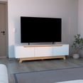 thumbnail image 2 of Mesa Para Tv Toulo Blanco y Fresno Virtual Muebles, 2 of 9