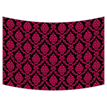 Damask Wall Hanging ZKGK Damask Pattern Tapestry Wall Hanging Wall Decor Art for Living Room Bedroom Dorm Cotton Linen Decoration 90x60 Inches ()