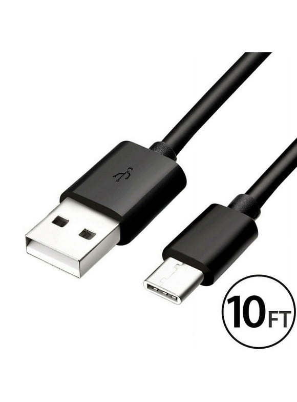 Borz 10FT USB Type C Cable Fast Charging Cable USB-C Type-C 3.1 Data Sync Charger Cable Cord for Samsung Galaxy S10 S9 S9+ Galaxy S8 S8 Plus Nexus 5X 6P OnePlus 2 3 LG G5 G6 G7 V20 HTC M10 Google Pixel XL