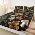 thumbnail image 3 of Homewish Country Fungus Mushroom Queen Sheet Sets,Autumn Maples Leaves Flat Sheet,Rustic Plant Queen Fitted Sheet For Men Women,Super Cozy Room Decor,4-Piece, 3 of 7
