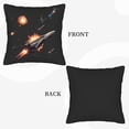 thumbnail image 6 of Set of 2 18x18in Throw Pillow Covers - Stylish Space Scene with Futuristic Spacecraft & Celestial Body Design for Couch Bed Car, 6 of 8