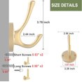 thumbnail image 5 of TOFIIGREM Ganchos de pared dorados, paquete de 5 ganchos para batas, ganchos de baño dobles de metal resistente, ganchos para toallas de mano montados en la pared para cubículo, baño, cocina, armario,, 5 of 5