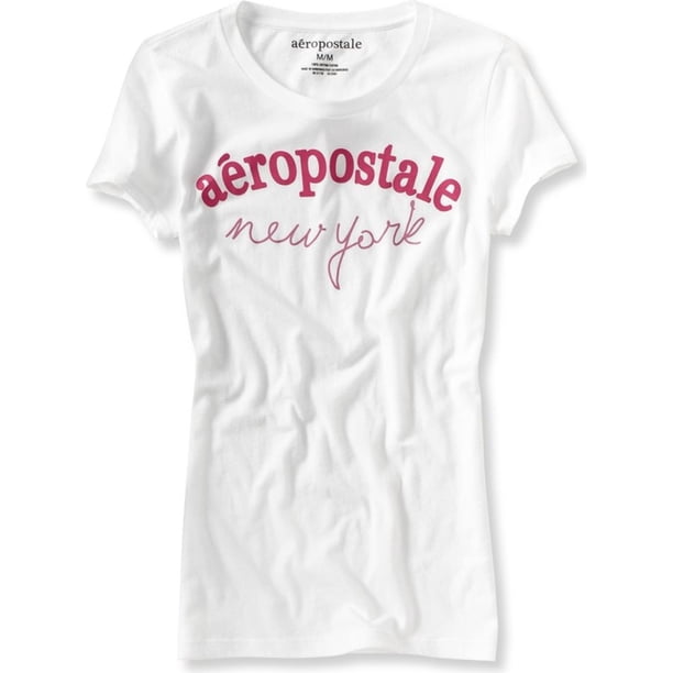 Camiseta gráfica Aeropostale New York Script Blanca Grande