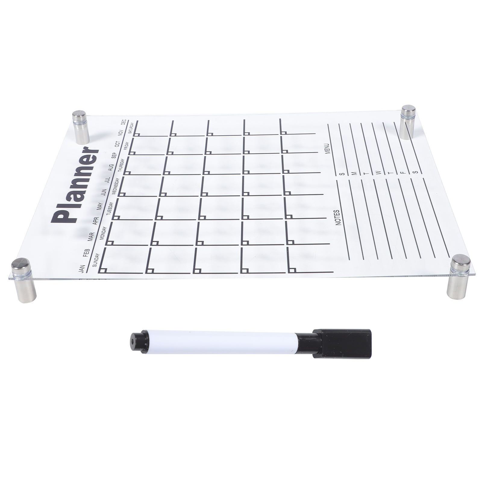 FONWILYO 1Set Acrylic Magnetic Dry Erase Board for Fridge Clear Writing Memo and Decoration